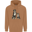 Swiss Mountain Dog & Puppy Sennenhund Mens 80% Cotton Hoodie Caramel Latte