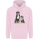 Swiss Mountain Dog & Puppy Sennenhund Mens 80% Cotton Hoodie Light Pink