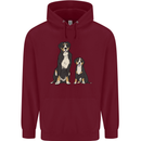 Swiss Mountain Dog & Puppy Sennenhund Mens 80% Cotton Hoodie Maroon