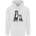 Swiss Mountain Dog & Puppy Sennenhund Mens 80% Cotton Hoodie White