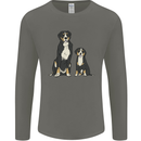 Swiss Mountain Dog & Puppy Sennenhund Mens Long Sleeve T-Shirt Charcoal