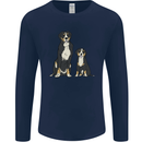 Swiss Mountain Dog & Puppy Sennenhund Mens Long Sleeve T-Shirt Navy Blue
