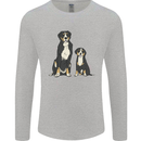 Swiss Mountain Dog & Puppy Sennenhund Mens Long Sleeve T-Shirt Sports Grey