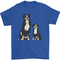 Swiss Mountain Dog & Puppy Sennenhund Mens T-Shirt 100% Cotton Royal Blue