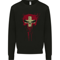 Swiss Skull Gym Training Bodybuilding Mens Sweatshirt Jumper Black