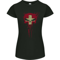 Swiss Skull Gym Training Bodybuilding Womens Petite Cut T-Shirt Black