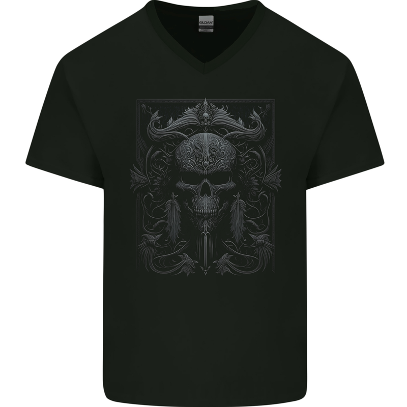 Symbol of Death Gothic Goth Heavy Metal Music Mens V-Neck Cotton T-Shirt Black