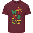 Symbols of Mexico Mens Cotton T-Shirt Tee Top Maroon