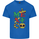 Symbols of Mexico Mens Cotton T-Shirt Tee Top Royal Blue