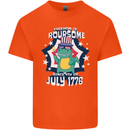 T-Rex American Independence Day July 4th Funny Kids T-Shirt Childrens Orange