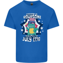 T-Rex American Independence Day July 4th Funny Kids T-Shirt Childrens Royal Blue