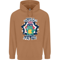 T-Rex American Independence Day July 4th Funny Mens 80% Cotton Hoodie Caramel Latte