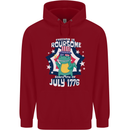 T-Rex American Independence Day July 4th Funny Mens 80% Cotton Hoodie Red
