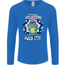 T-Rex American Independence Day July 4th Funny Mens Long Sleeve T-Shirt Royal Blue