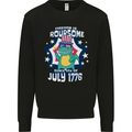 T-Rex American Independence Day July 4th Funny Mens Sweatshirt Jumper Black