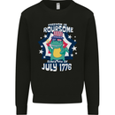 T-Rex American Independence Day July 4th Funny Mens Sweatshirt Jumper Black