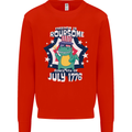 T-Rex American Independence Day July 4th Funny Mens Sweatshirt Jumper Bright Red