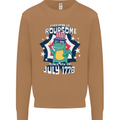 T-Rex American Independence Day July 4th Funny Mens Sweatshirt Jumper Caramel Latte