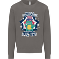 T-Rex American Independence Day July 4th Funny Mens Sweatshirt Jumper Charcoal