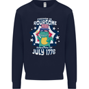 T-Rex American Independence Day July 4th Funny Mens Sweatshirt Jumper Navy Blue