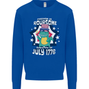 T-Rex American Independence Day July 4th Funny Mens Sweatshirt Jumper Royal Blue