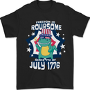 T-Rex American Independence Day July 4th Funny Mens T-Shirt 100% Cotton Black