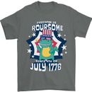 T-Rex American Independence Day July 4th Funny Mens T-Shirt 100% Cotton Charcoal