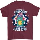 T-Rex American Independence Day July 4th Funny Mens T-Shirt 100% Cotton Maroon