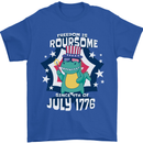 T-Rex American Independence Day July 4th Funny Mens T-Shirt 100% Cotton Royal Blue