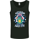 T-Rex American Independence Day July 4th Funny Mens Vest Tank Top Black