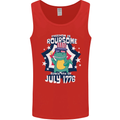 T-Rex American Independence Day July 4th Funny Mens Vest Tank Top Red
