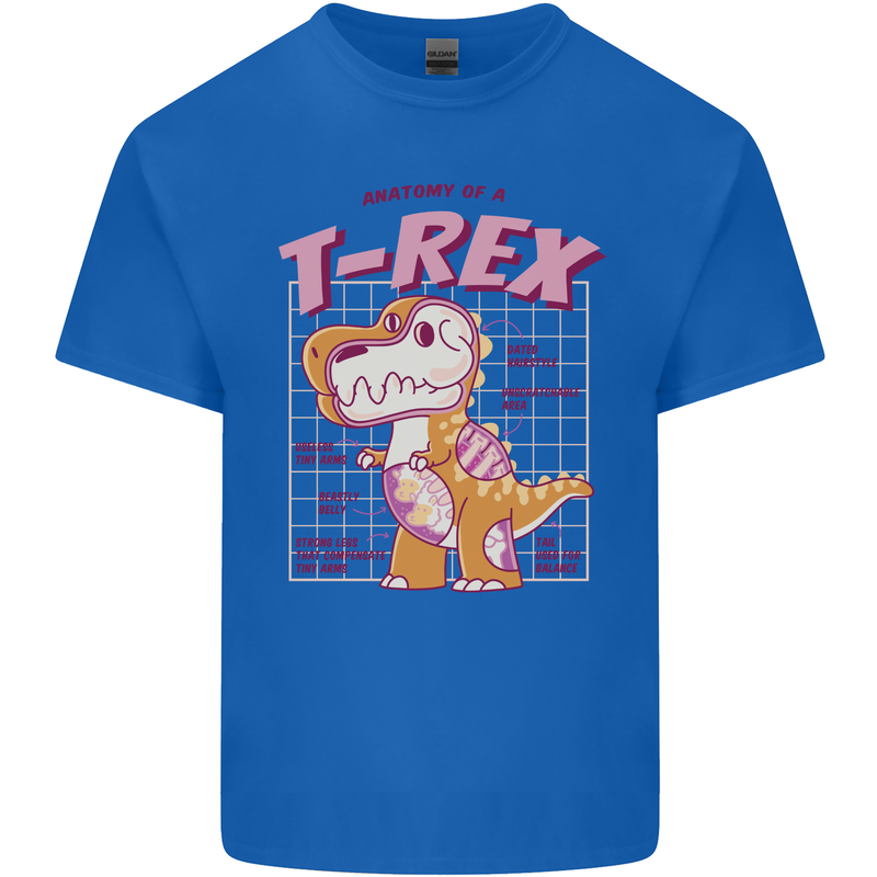 T-Rex Anatomy Dinosaur Mens Cotton T-Shirt Tee Top Royal Blue
