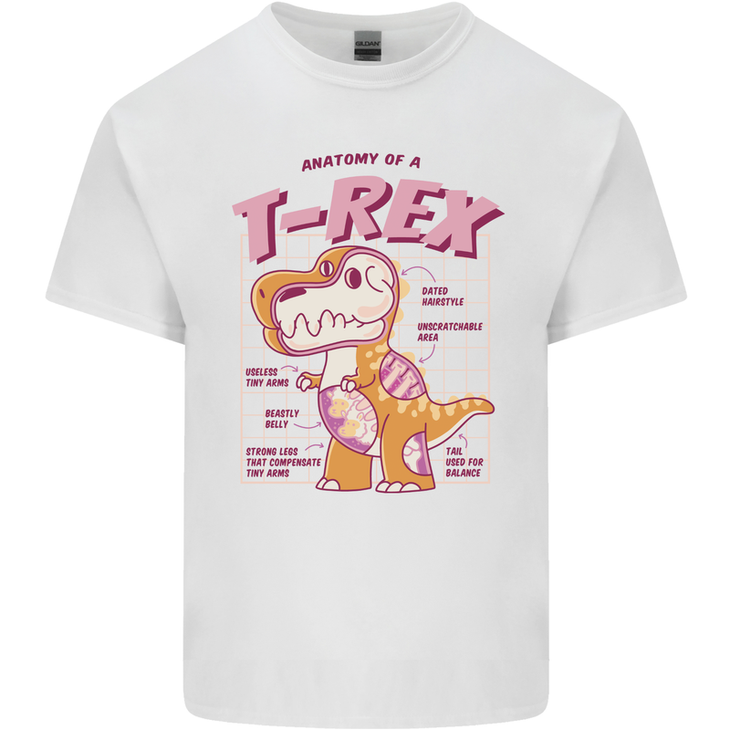 T-Rex Anatomy Dinosaur Mens Cotton T-Shirt Tee Top White