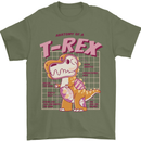T-Rex Anatomy Dinosaur Mens T-Shirt 100% Cotton Military Green