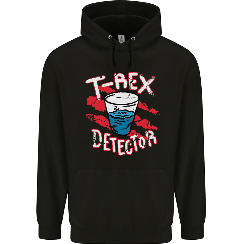 T-Rex Detector Funny Dinosaur Mens 80% Cotton Hoodie Black