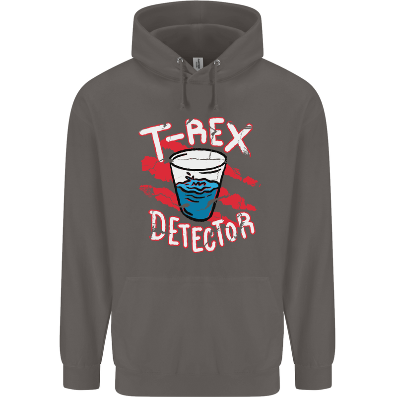 T-Rex Detector Funny Dinosaur Mens 80% Cotton Hoodie Charcoal