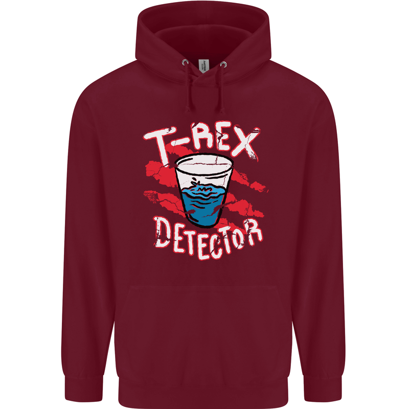 T-Rex Detector Funny Dinosaur Mens 80% Cotton Hoodie Maroon