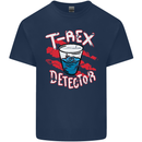 T-Rex Detector Funny Dinosaur Mens Cotton T-Shirt Tee Top Navy Blue