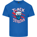 T-Rex Detector Funny Dinosaur Mens Cotton T-Shirt Tee Top Royal Blue