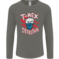 T-Rex Detector Funny Dinosaur Mens Long Sleeve T-Shirt Charcoal