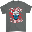 T-Rex Detector Funny Dinosaur Mens T-Shirt 100% Cotton Charcoal