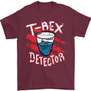 T-Rex Detector Funny Dinosaur Mens T-Shirt 100% Cotton Maroon