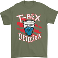 T-Rex Detector Funny Dinosaur Mens T-Shirt 100% Cotton Military Green