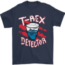T-Rex Detector Funny Dinosaur Mens T-Shirt 100% Cotton Navy Blue