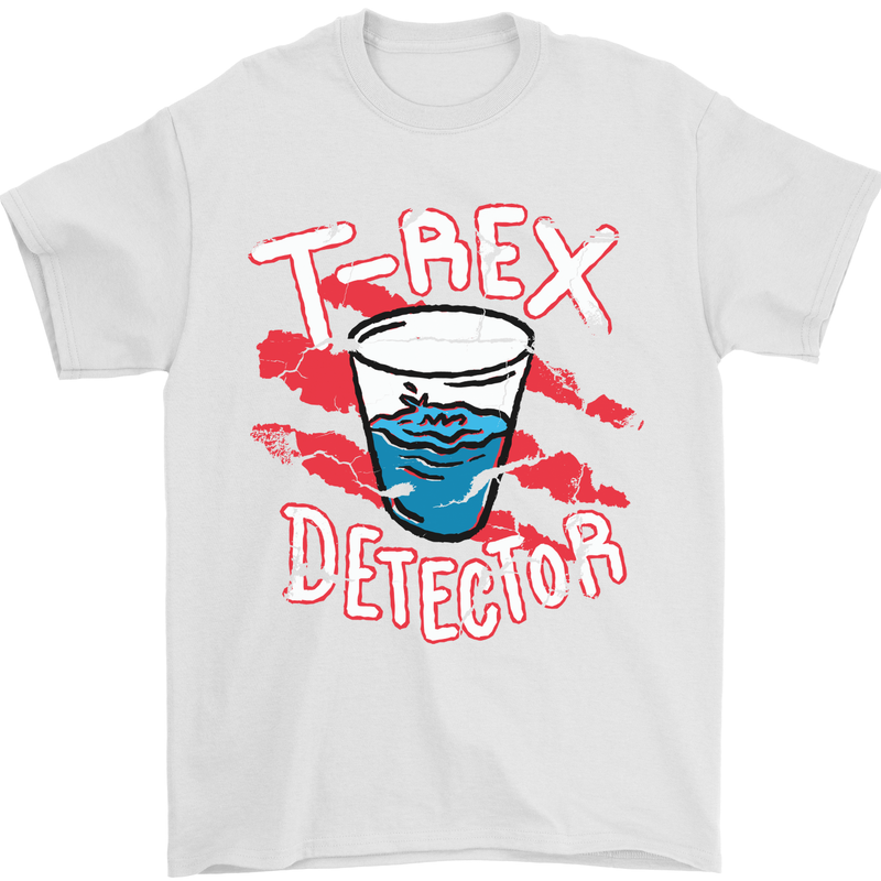 T-Rex Detector Funny Dinosaur Mens T-Shirt 100% Cotton White