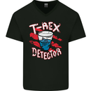 T-Rex Detector Funny Dinosaur Mens V-Neck Cotton T-Shirt Black
