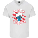 T-Rex Detector Funny Dinosaur Mens V-Neck Cotton T-Shirt White