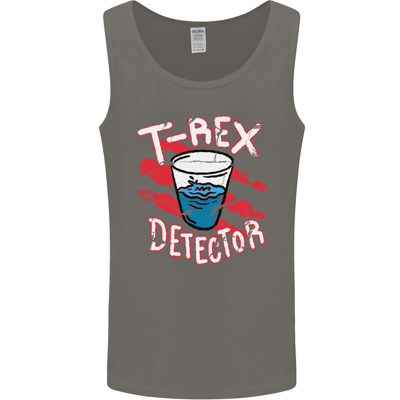 T-Rex Detector Funny Dinosaur Mens Vest Tank Top Charcoal