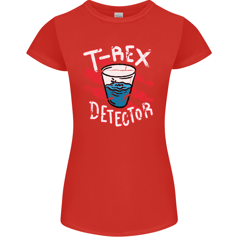 T-Rex Detector Funny Dinosaur Womens Petite Cut T-Shirt Red