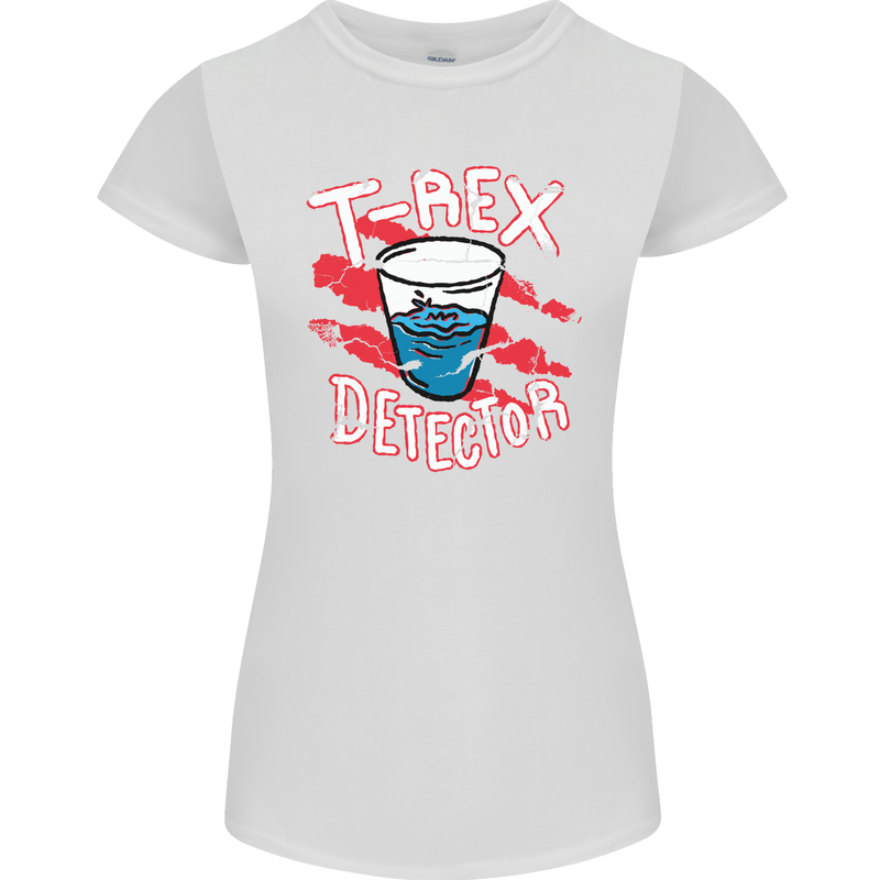 T-Rex Detector Funny Dinosaur Womens Petite Cut T-Shirt White